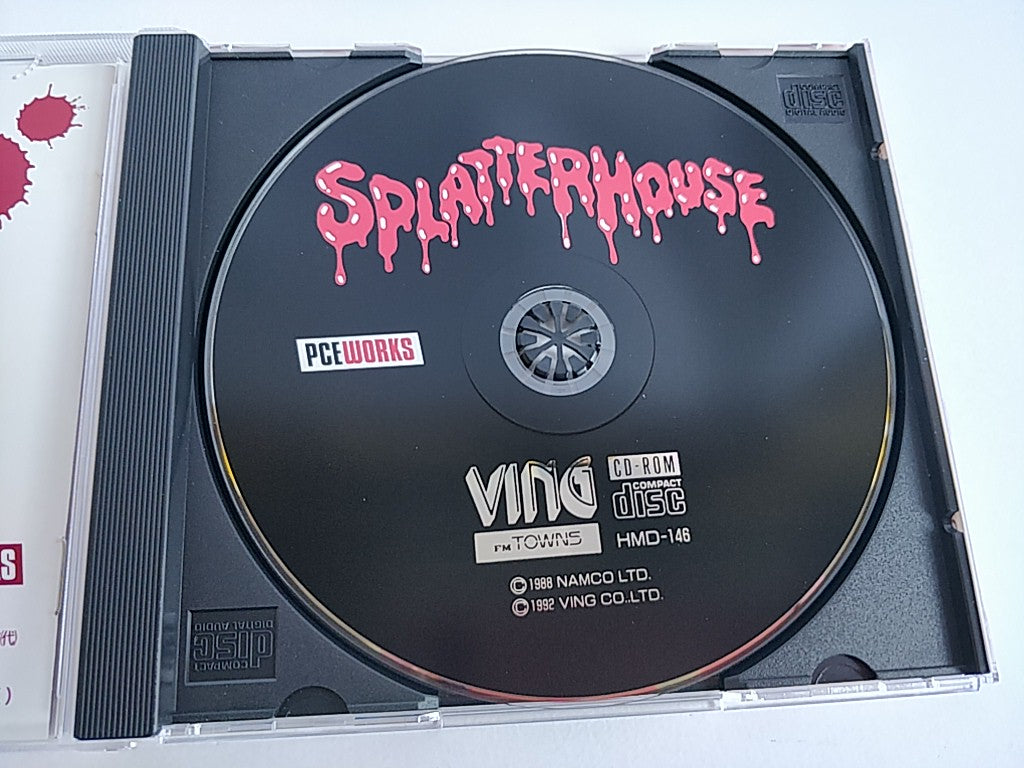 PCE WORKS Ver. SPLATTER HOUSE FM TOWNS / MARTY Beat 'em up Game, tested-e0221-