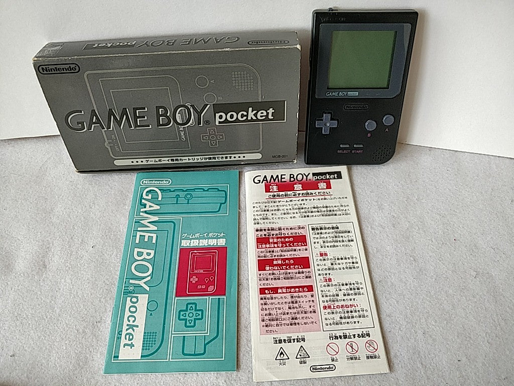 Excellent Nintendo Gameboy Pocket Black color console MGB-001 Boxed set-e0616-
