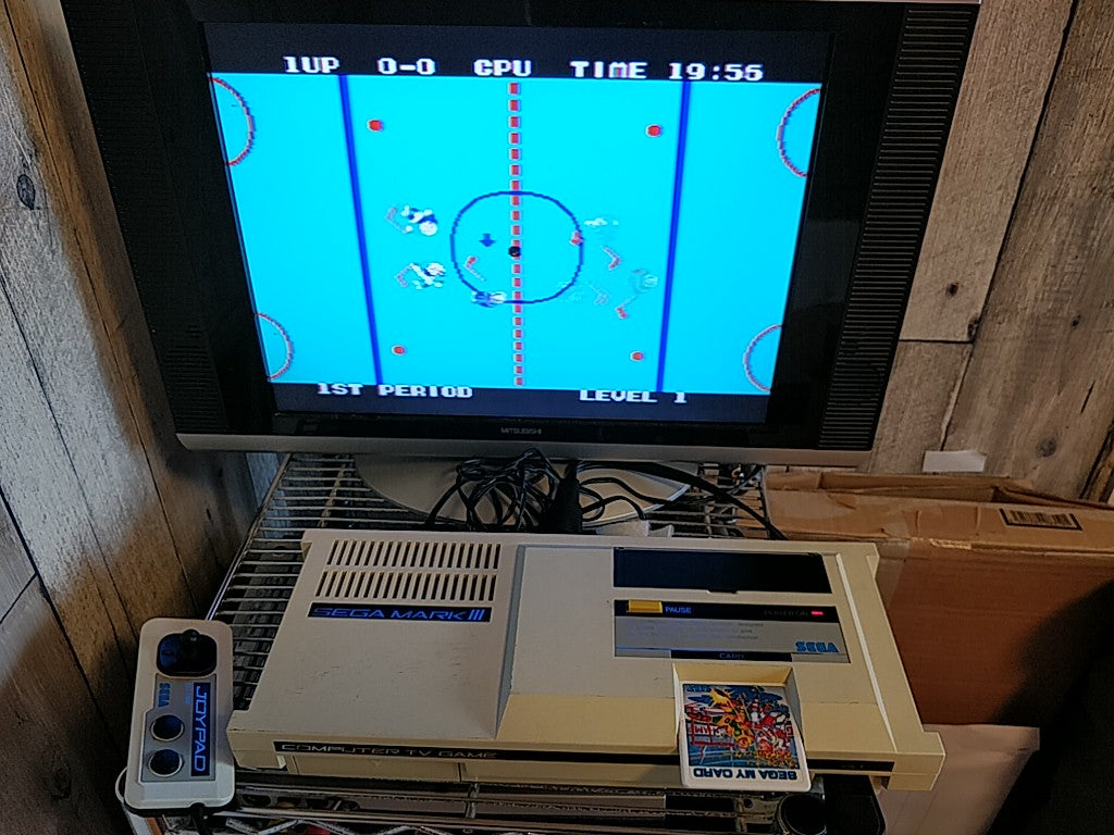 Champion Ice Hockey; Sega Mark 3,SG/SC series Game Card and Manual set-e0714-6