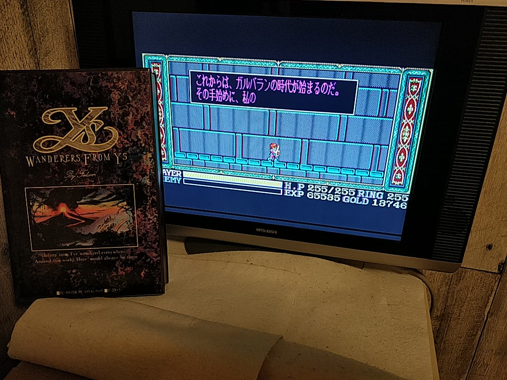 PC 8801 Ys3 Wondrous from Ys Game disks, manual, Box. Partly tested-e1021-