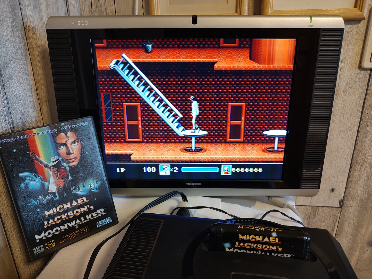 Michael Jackson's Moonwalker SEGA MEGA DRIVE Genesis Cart, Manual, Box-f0911-