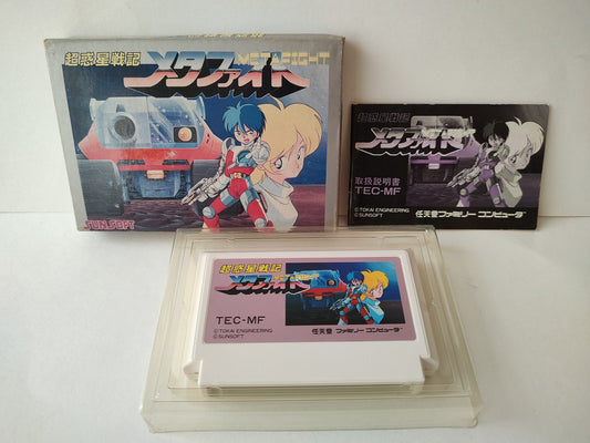 Cho Wakusei Senki META FIGHT Nintendo FAMICOM(NES) Cartridge, Manual, Box-e1121-