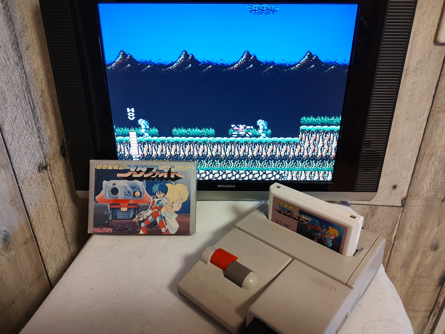 Cho Wakusei Senki META FIGHT Nintendo FAMICOM(NES) Cartridge, Manual, Box-e1121-