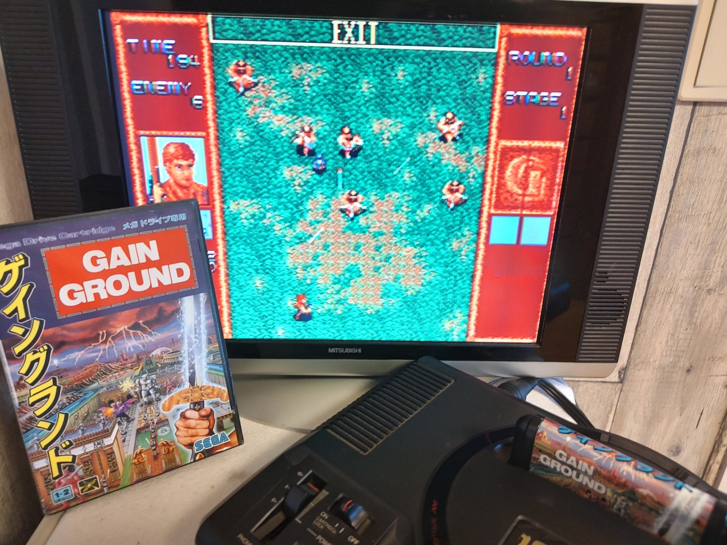 GAIN GROUND SEGA MEGA DRIVE Genesis Cartridge, Manual, Box set, working- e1227-