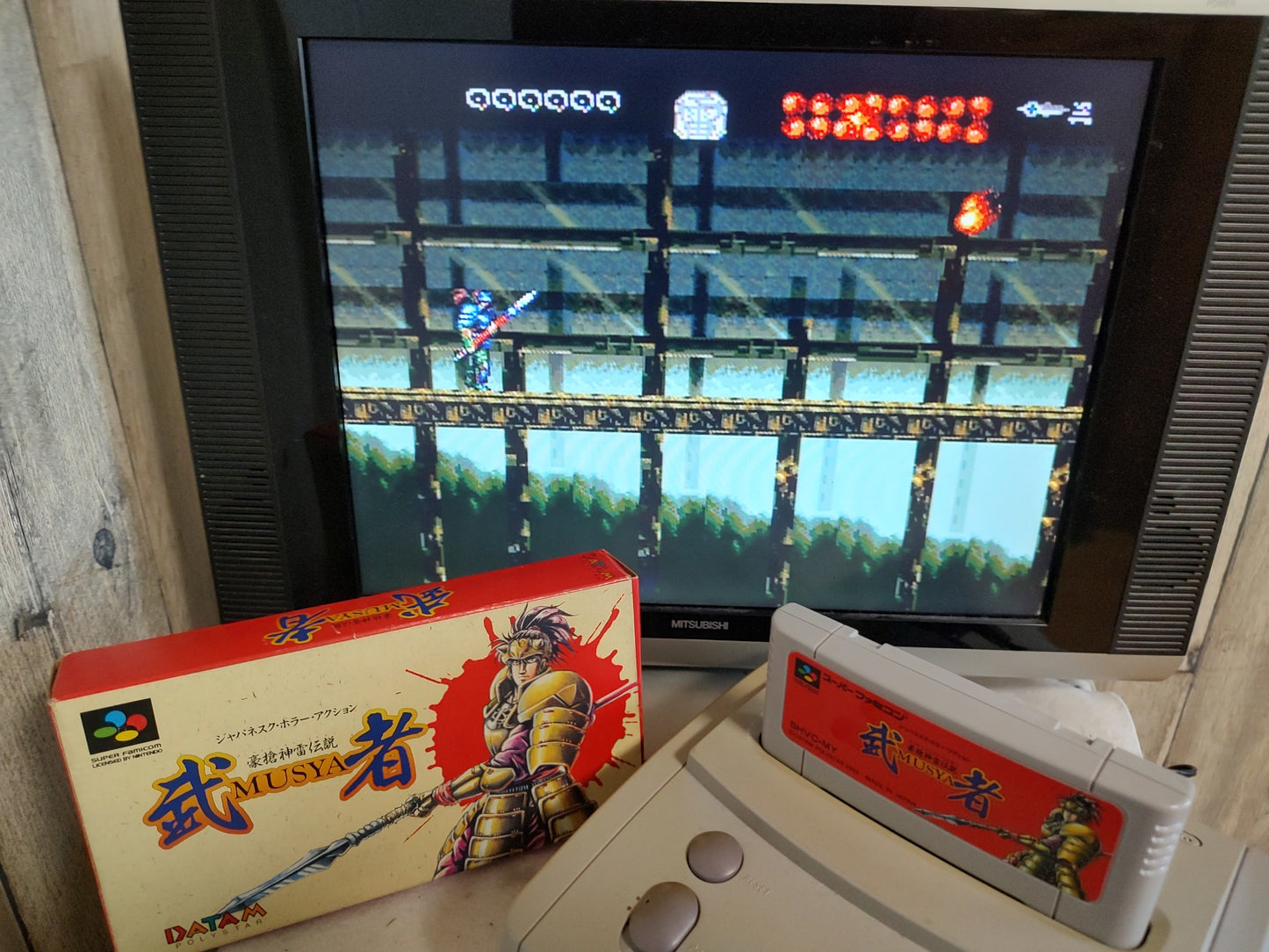 Musya Musha Gousou Shinrai Densetsu Super Famicom Cartridge, W/Manual,Box-f0506-