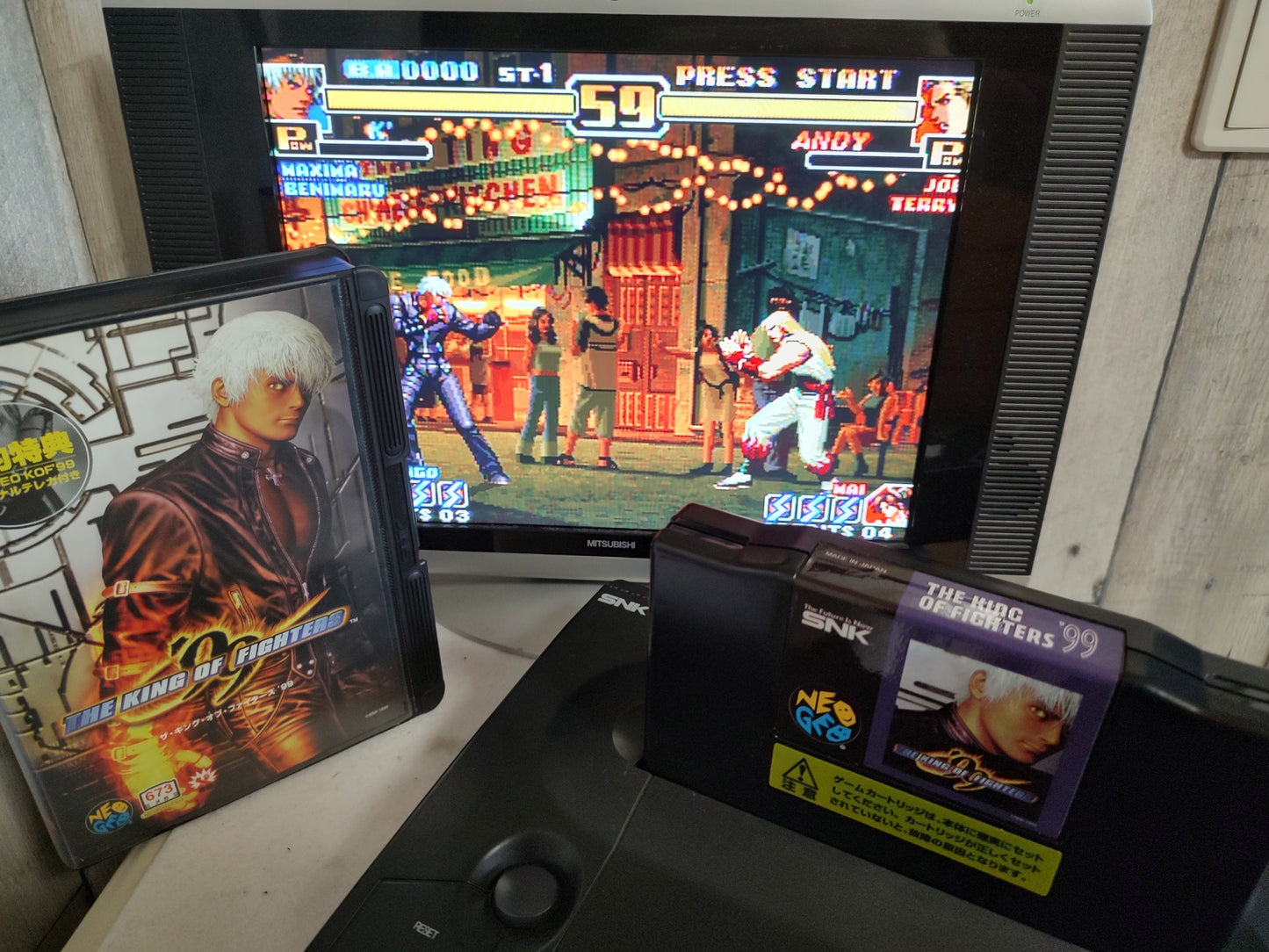 KOF 99 THE KING OF FIGHTERS 99 SNK NEO GEO AES w/Manual, Box, Working-f0504-4