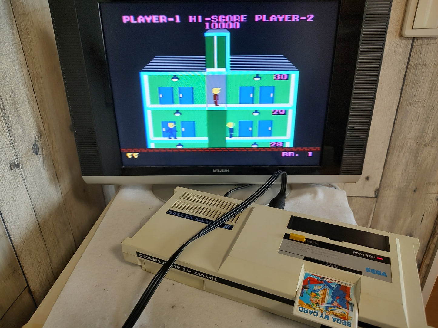 ELEVATOR ACTION Game Card only SEGA Master system MK-2000/Mark3 Working-f0520- - Hakushin Retro Game shop
