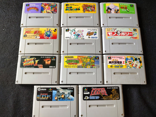Wholesale lots of 11 Nintendo Super Famicom SFC SNES Game Cartridge set-f0623-