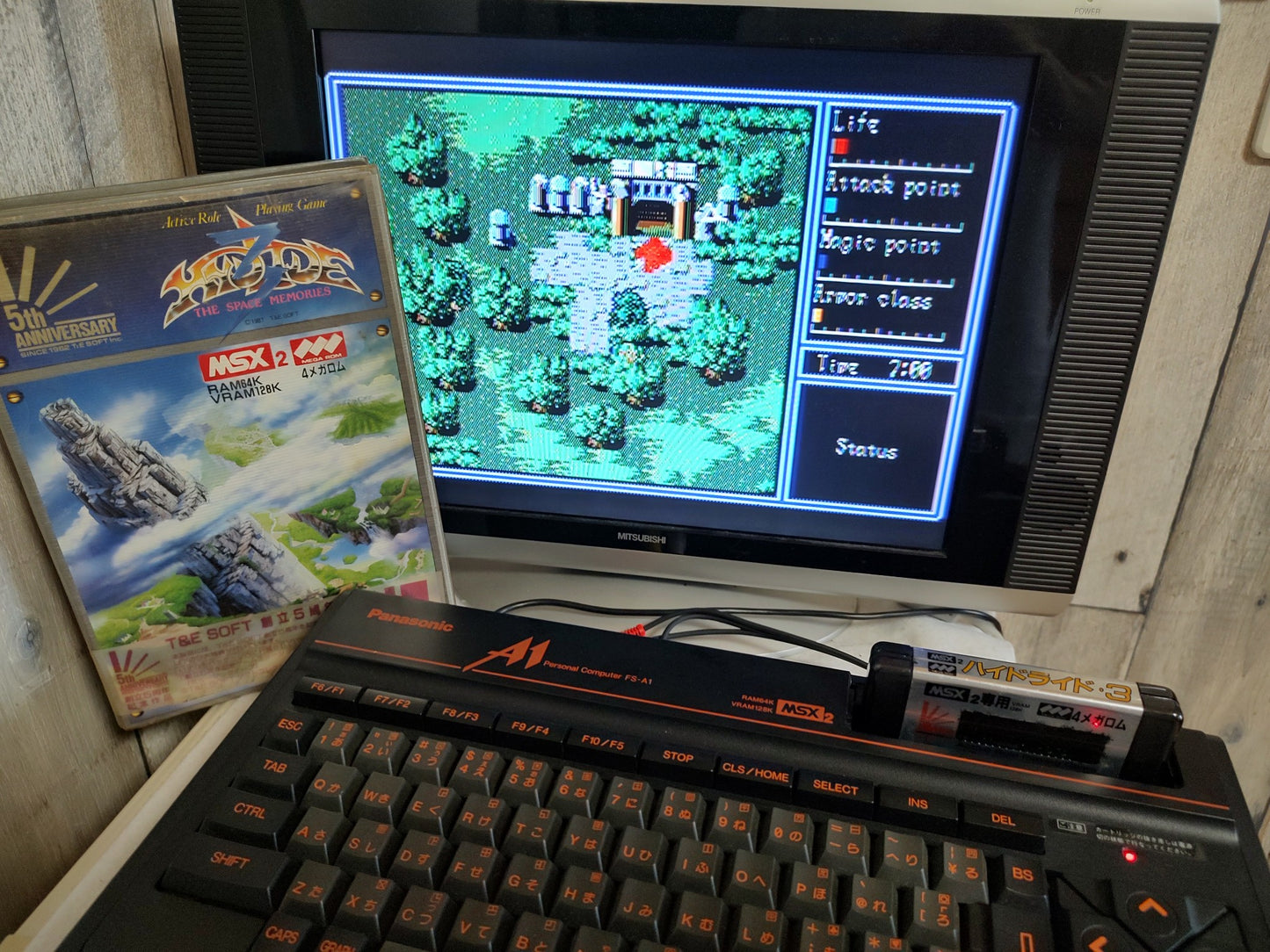 HYDLIDE 3 The Space Memories MSX MSX2 Game Cartridge, Manual, Box, Working-f0113