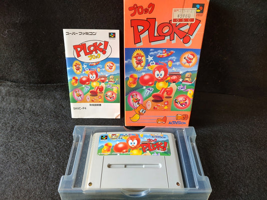 PLOK SFC Super Famicom Game SFC SNES Cartridge w/,Manual, Box,Working-f0720-