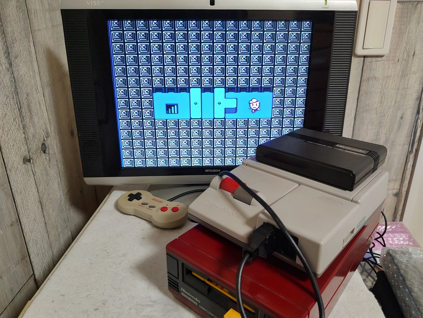 PUZZLE BOYS (NES) Disk System, Game disk and box set-f0820-