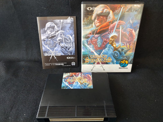 CROSS SWORD SNK NEO GEO AES Cartridge, Manual Boxed set tested-f0821