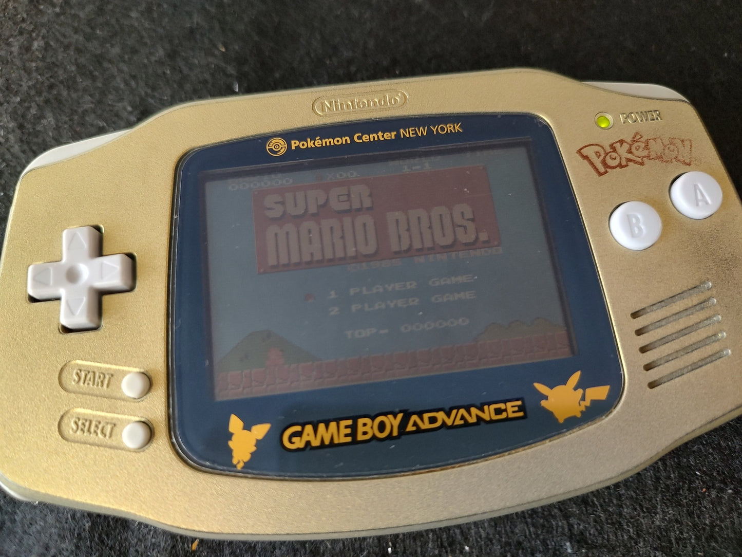 Pokemon Center NEW YORK Limited PIKACHU Gold GAMEBOY ADVANCE CONSOLE GBA -f0822-
