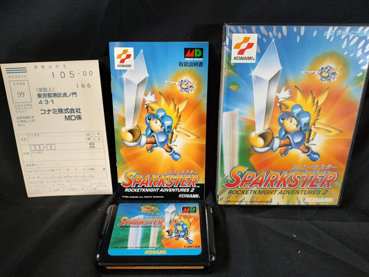 SPARKSTER Rocket Knight Adventures 2 SEGA MEGA DRIVE (Genesis ) Cart,Boxed-f0823