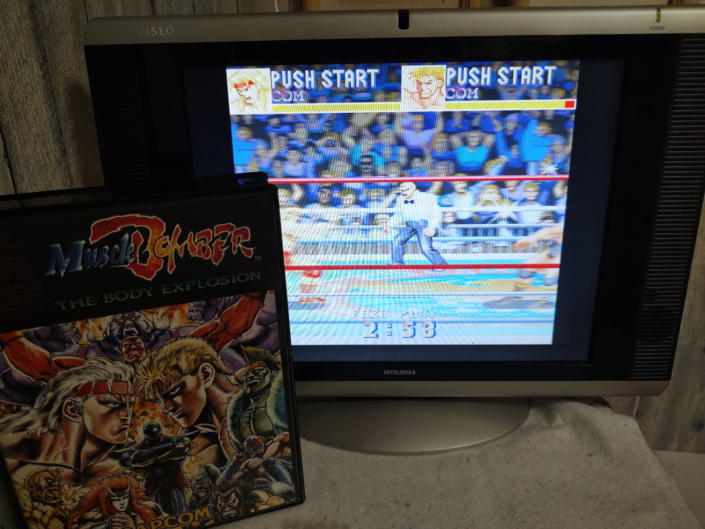 MUSCLE BOMBER (Saturday Night Slam Masters) FM TOWNS / MARTY Boxed set-f0831-