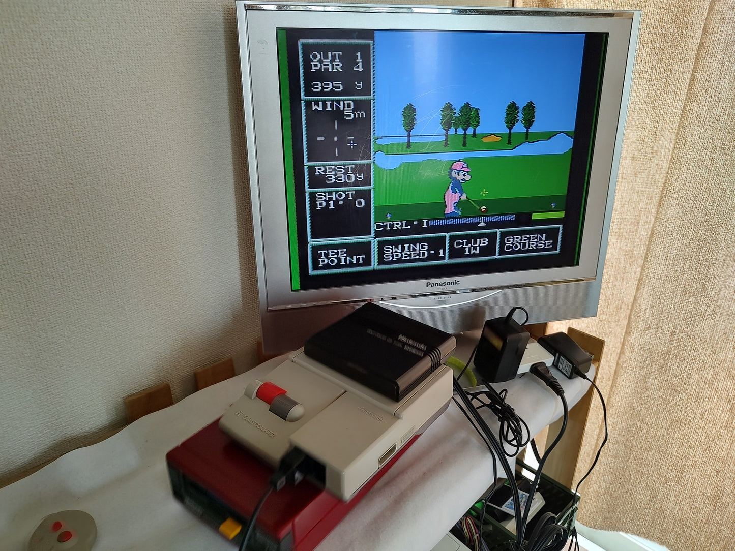 Mario Golf US Coruse (NES) Disk System, Game disk and box set, working-f0922-