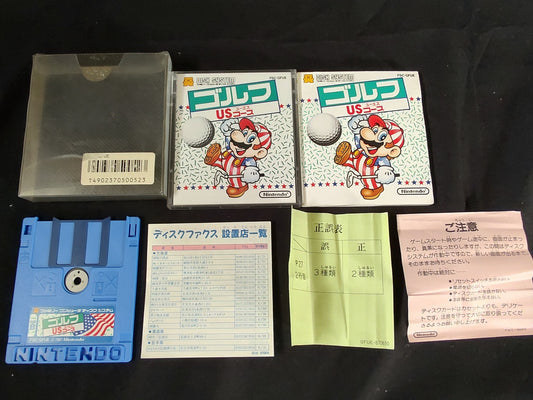 Mario Golf US Coruse (NES) Disk System, Game disk and box set, working-f0922-