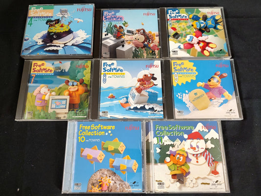 FM TOWNS Free Software collections 4-11 Boxed set Fujitsu Marty, untested-f0925-
