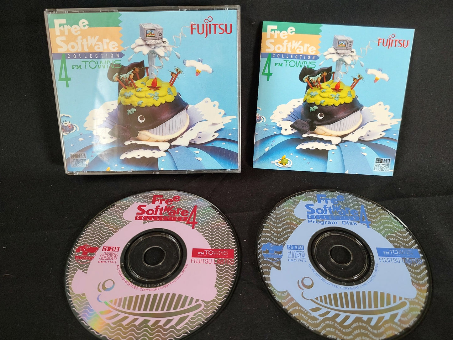 FM TOWNS Free Software collections 4-11 Boxed set Fujitsu Marty, untested-f0925-