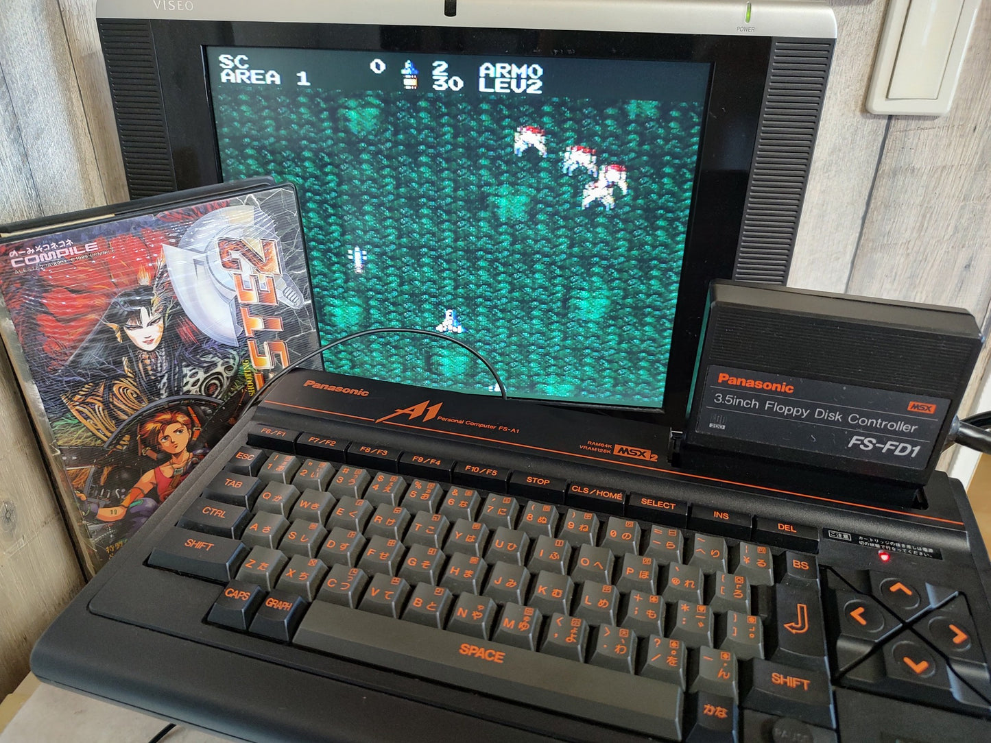 ALESTE 2 COMPILE MSX MSX2 Game Disks, w/Manual, Art Book, Box. Working-f0930-