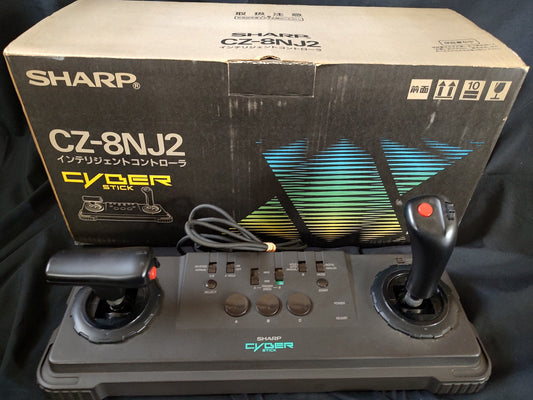 SHARP X68000 Cyber Stick Intelligent Controller CZ-8NJ2, w/Box, Working-f1214-