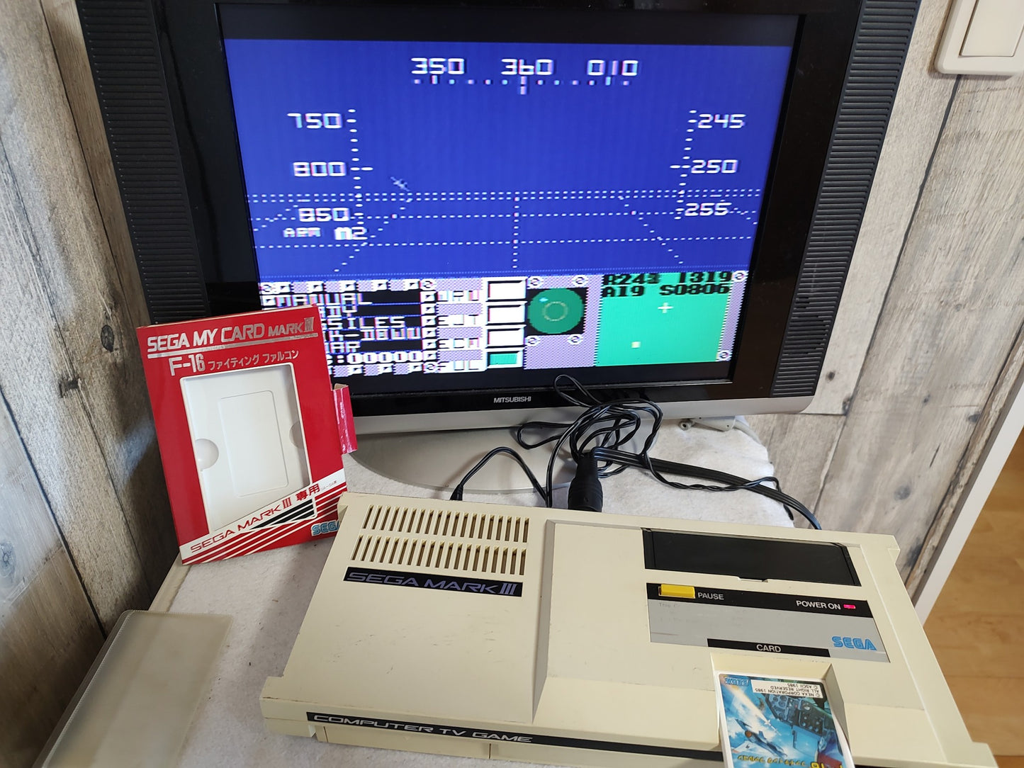 F-16 FIGHTING FALCON My card SEGA Master system /Mark3 w/Manual, Box-f1226-