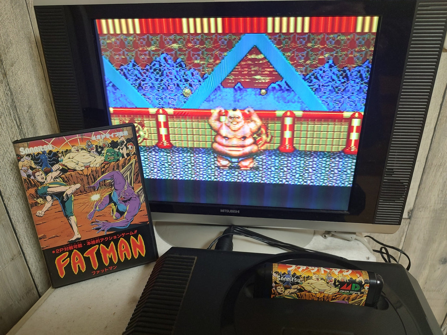 Fatman SEGA MEGA DRIVE Action game Genesis Cartridge Boxed tested-g0122-