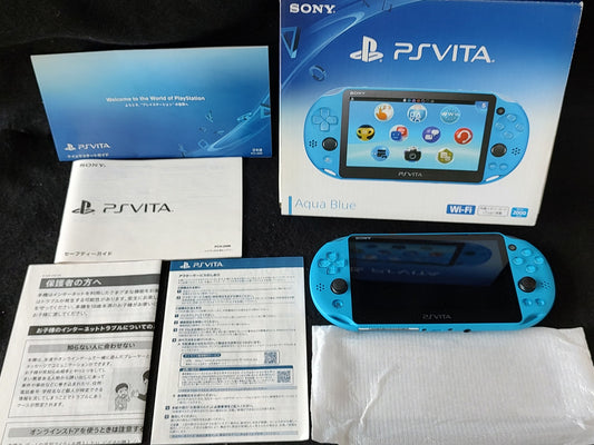 SONY PS Vita PCH-2000 Aqua Blue Console 1GB, w/Manual Box set, Working-g0122-