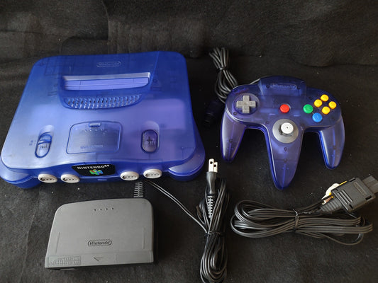 Nintendo 64 Midnight Blue Toysrus limited edition Console set, Working-g0215-