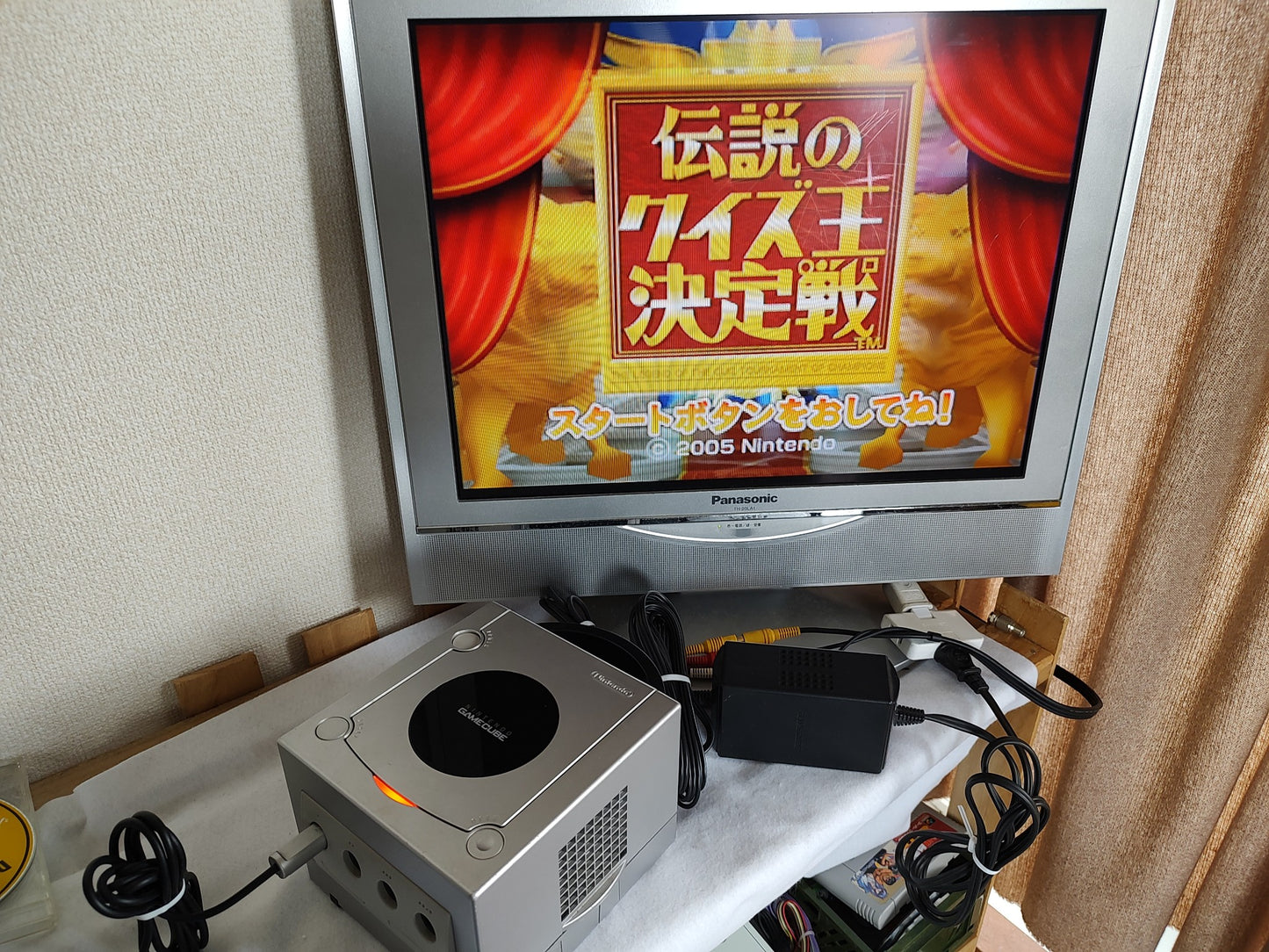 Nintendo Gamecube Silver console, Power and AV cable, Games set, tested -g0216-