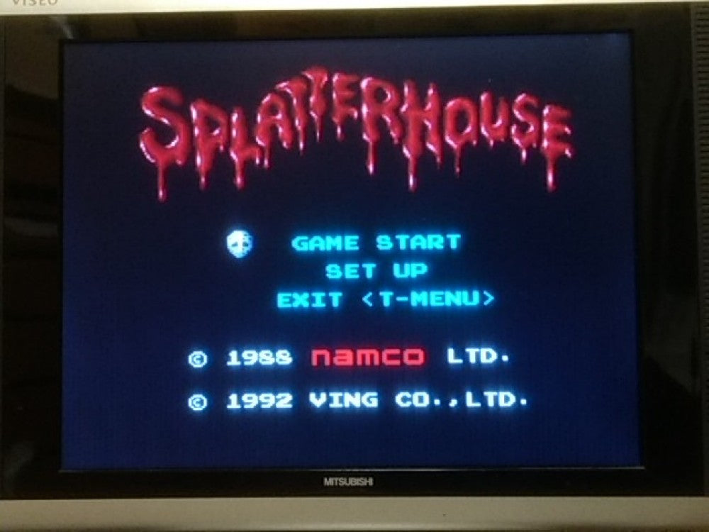 PCE WORKS Ver. SPLATTER HOUSE FM TOWNS / MARTY Beat 'em up Game, tested-e0221-