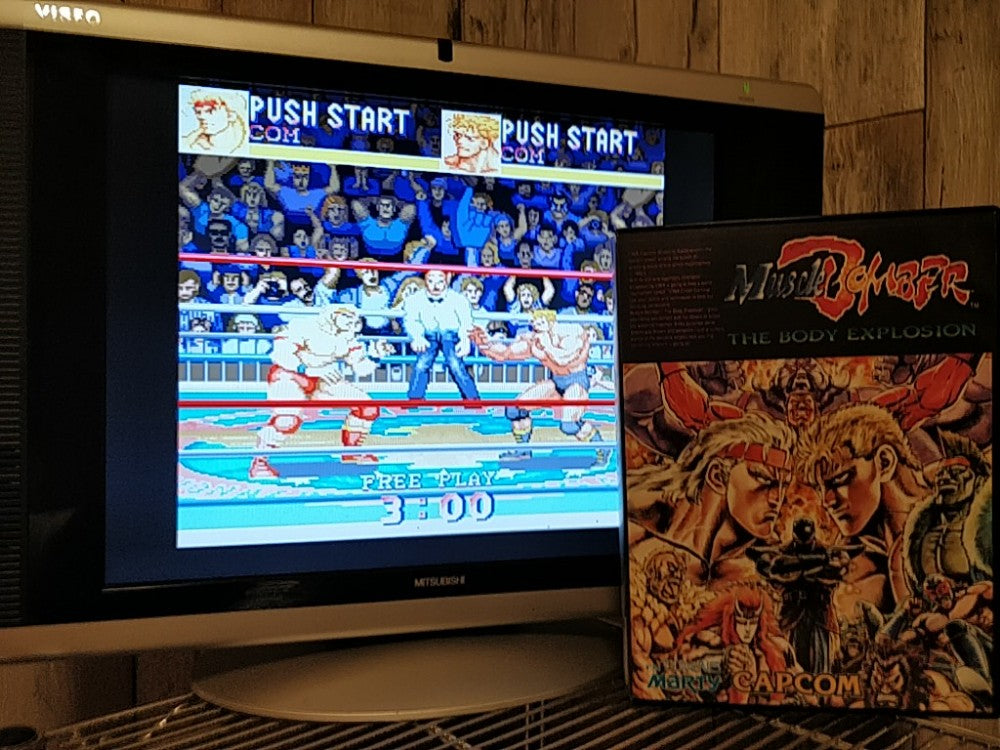 MUSCLE BOMBER (Saturday Night Slam Masters) FM TOWNS / MARTY Boxed set-d0703-