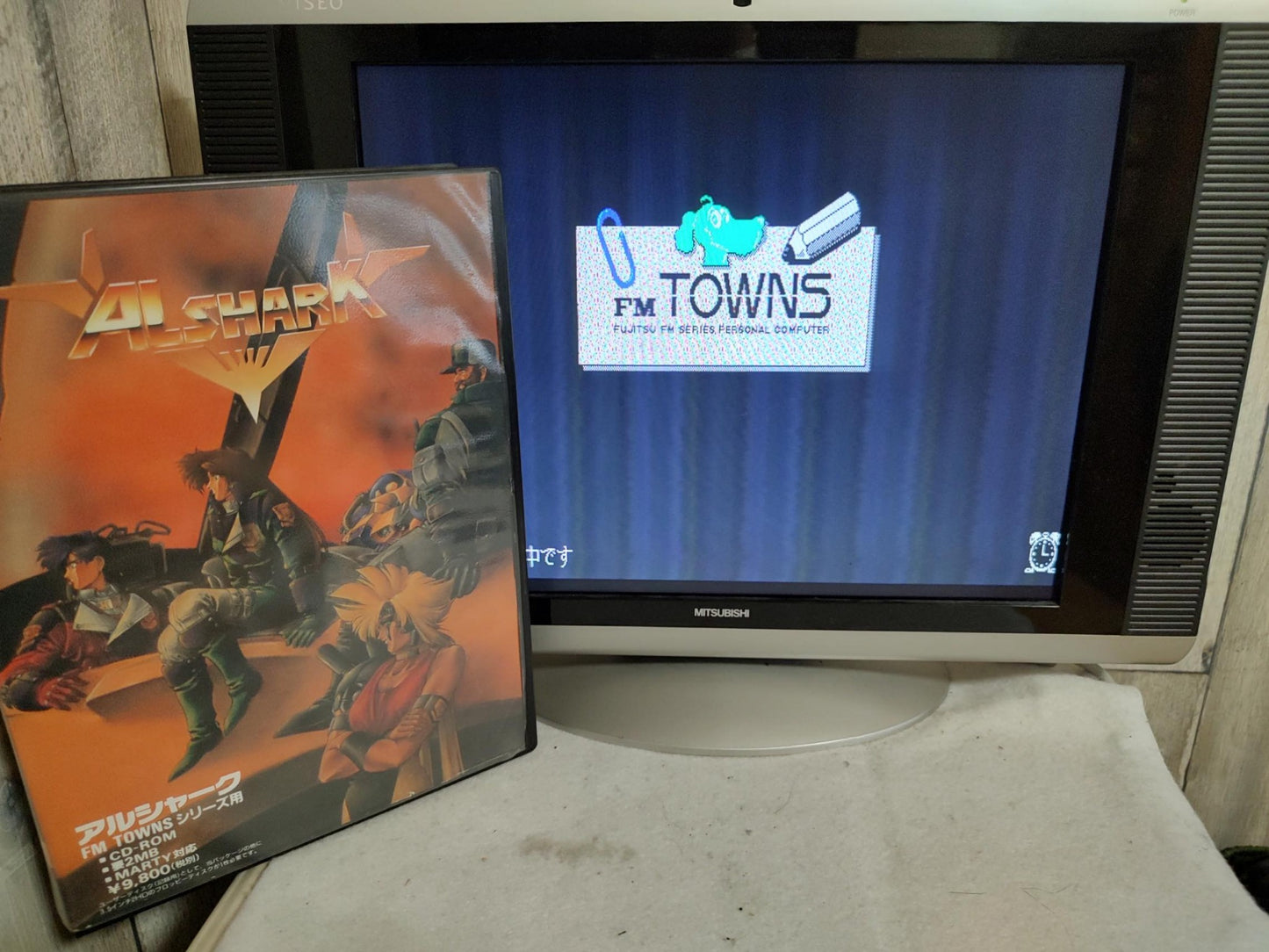 ALSHARK FM TOWNS Marty Game w/Manual, Box set, Working-f1006