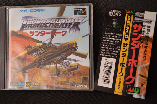 Thuder Hawk MEGA CD MCD game Disk, Manual, Box set, Working -f1114-