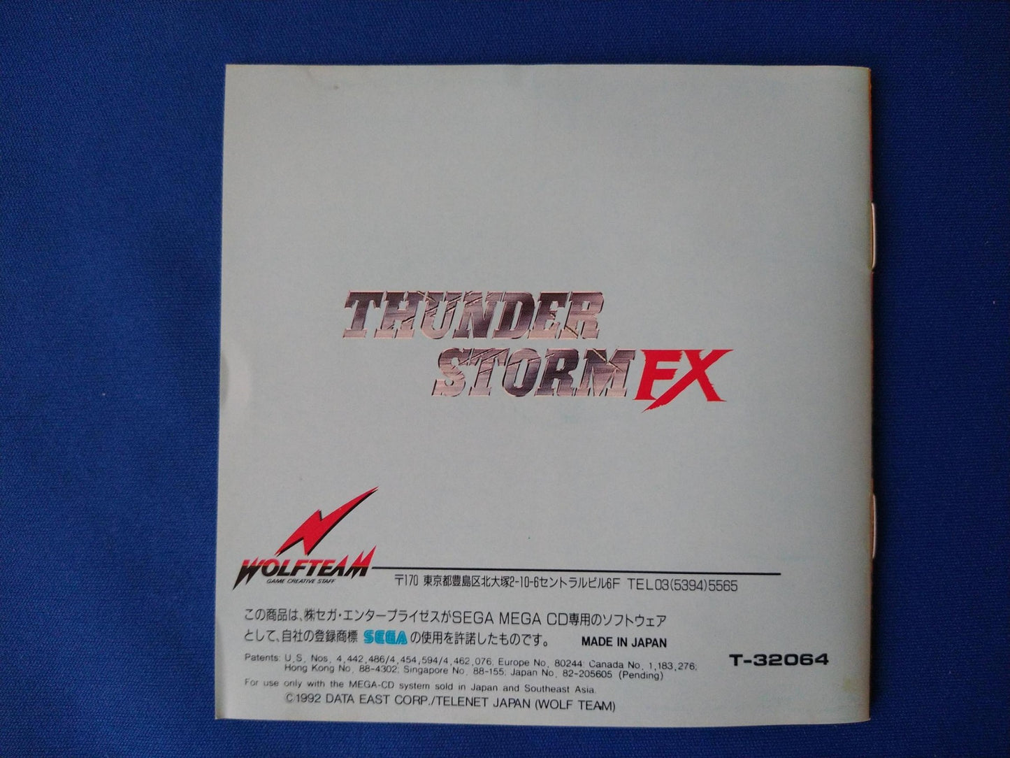 THUNDER STOM FX (Cobra Command) MEGA CD shooter game Boxed tested -f0524-