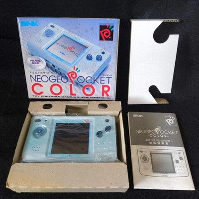 SNK NEOGEO POCKET Color Pearl Blue Console, Manual, in th Box set/Tested, Japan