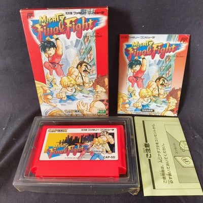 Mighty Final Fight Nintendo Famicom NES Cartridge, w/ Manual Box, Working, Japan