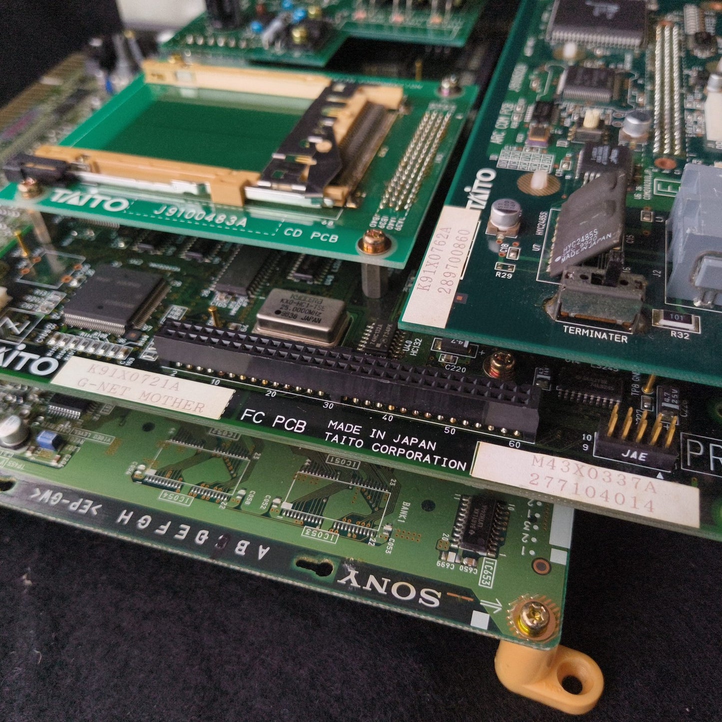 TAITO G-NET Arcade Motherboard (A Board) JAMMA with Backup Board, Working, Japan