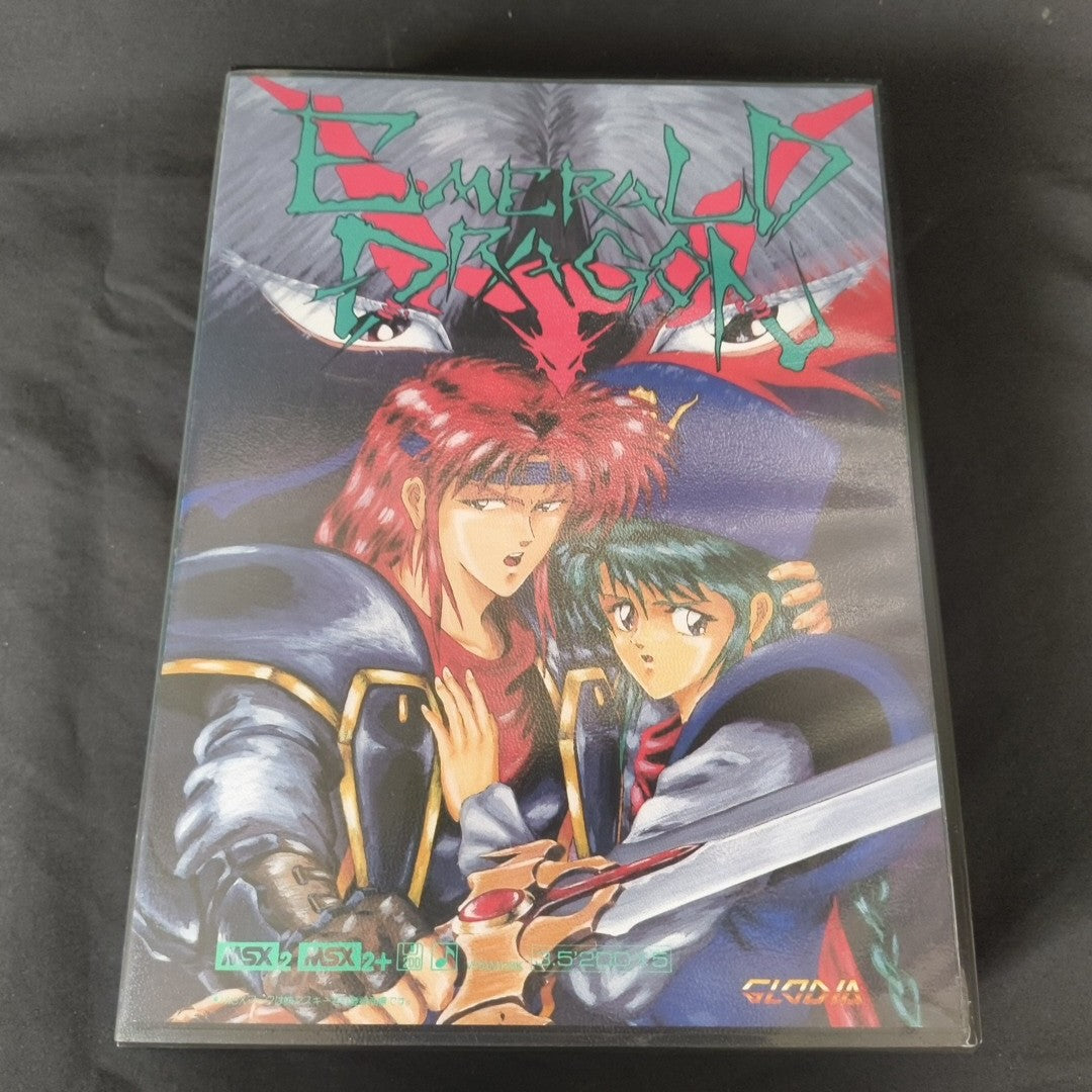 EMERALD DRAGONS GLODIA MSX MSX2 Game Cartridge, Manual, Map in Box set, Working