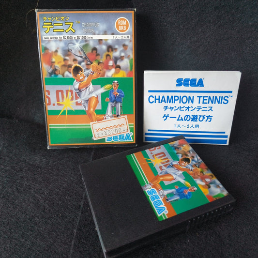 Champion Tennis SEGA Master system, Mark3 Game cart, w/Manual, Box, Tested,Japan