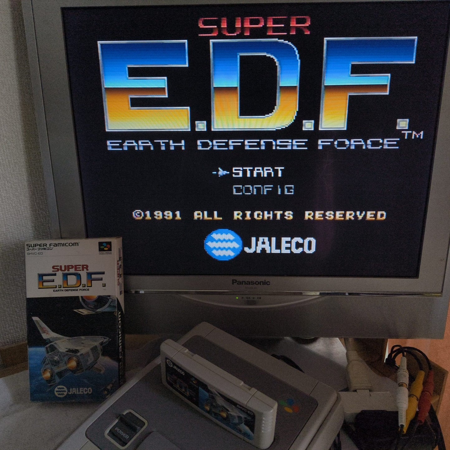 Super E.D.F. Earth Defense Force Nintendo Super Famicom Cart set, Working, Japan