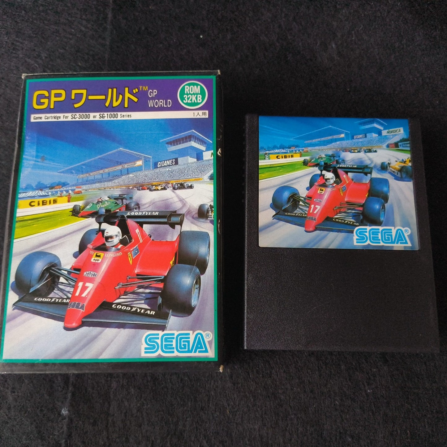 GP World SEGA Master system, Mark3 Game cartridge and Box set, Working, Japan