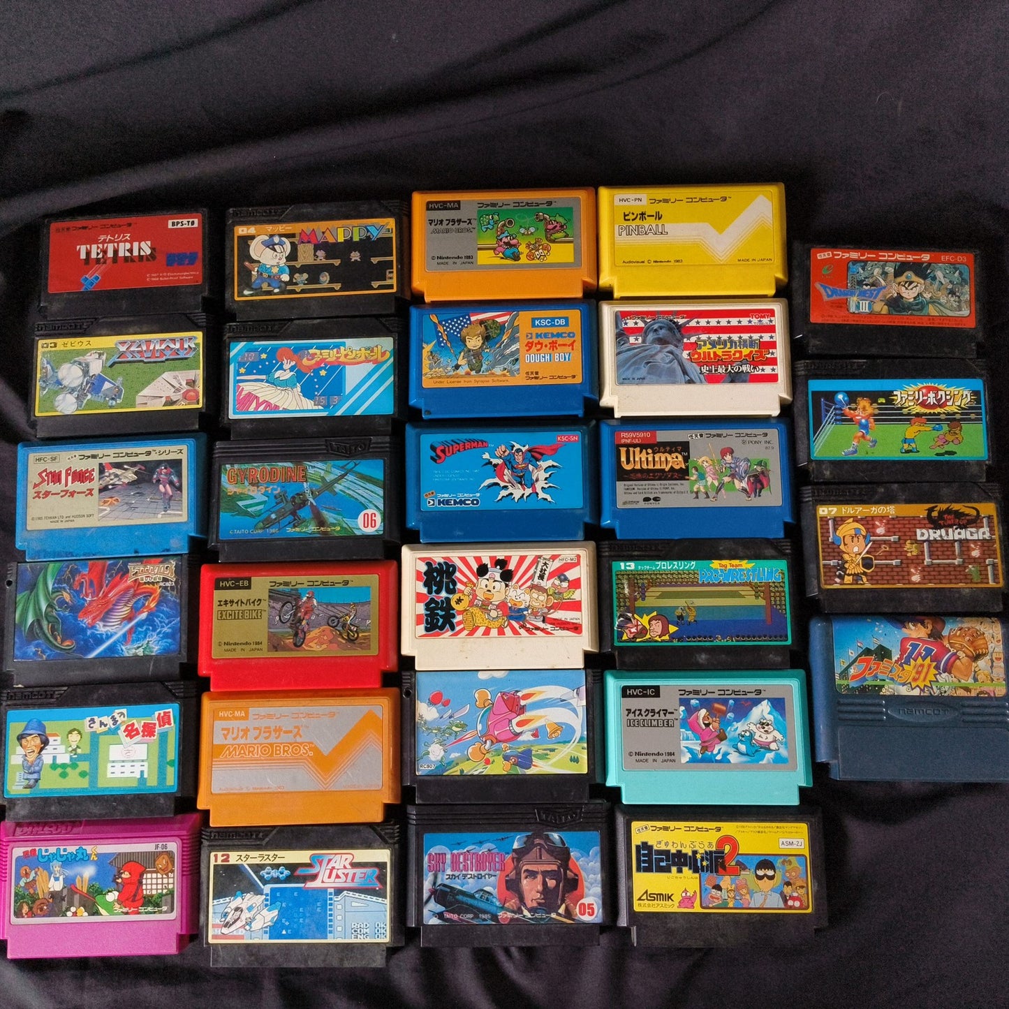 Wholesale lots of 28 Nintendo Famicom FC NES Game Cartridges set, Japan, AS-IS