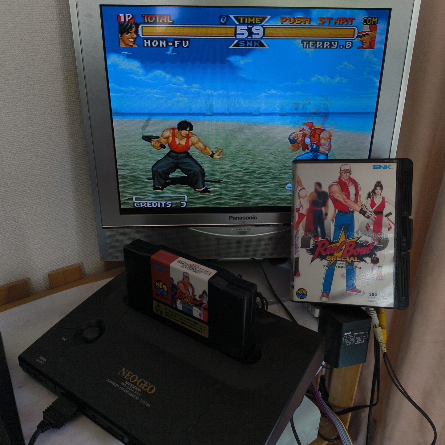 SNK NEOGEO AES ROM cartridge system Console NEO-0, w/PSU, Pad, Box set, Japan