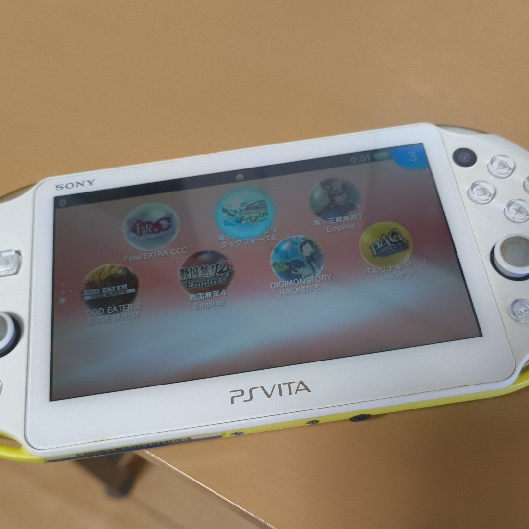 Sony PlayStation Vita PCH-2000 Lime Green White 8GB Memory Card Bundle - Drift