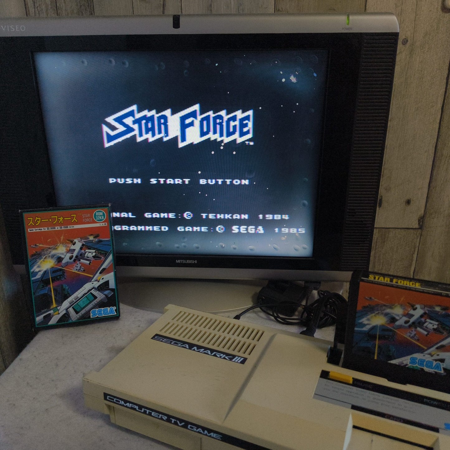 STAR FORCE SEGA Master system, Mark3 Game cart, w/Manual, Box, Working, Japan
