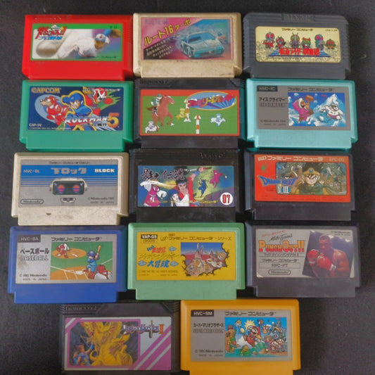 Wholesale lots of 14 Nintendo Famicom FC NES Game Cartridges set, Japan, AS-IS