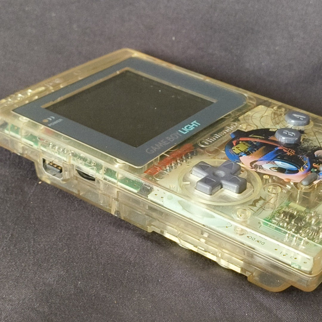Game Boy Light Astro Boy Clear Limited edition Console Works Missing Battery Lid