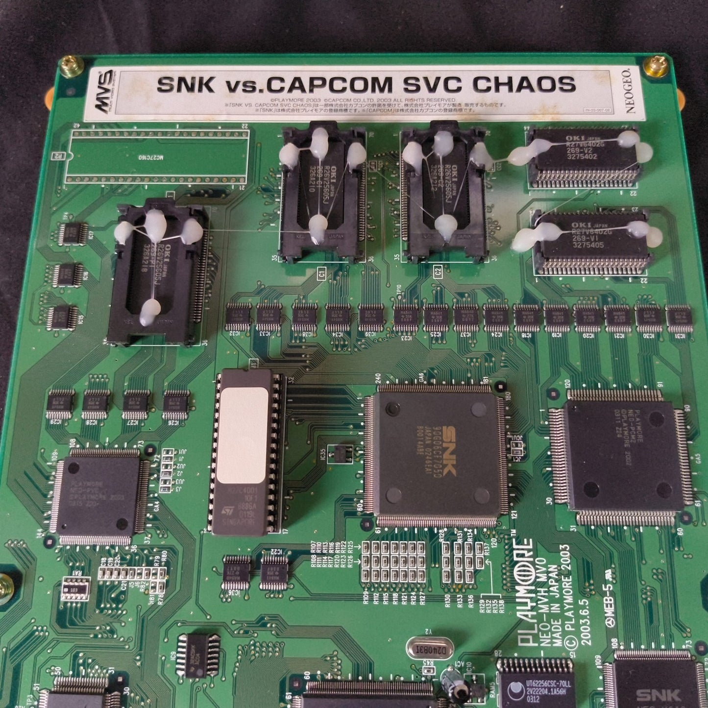 JAMMA SNK VS. CAPCOM SVC CHAOS Arcade PCB System Board, w/Papers, Working, Japan