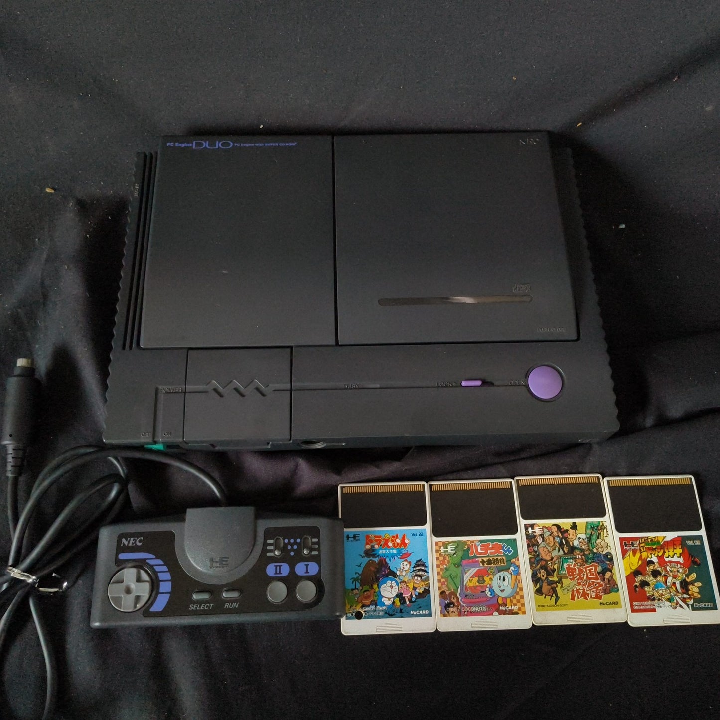 NEC PC Engine DUO Console HuCARD Works CD-ROM Not Reading Repair Junk, Japan